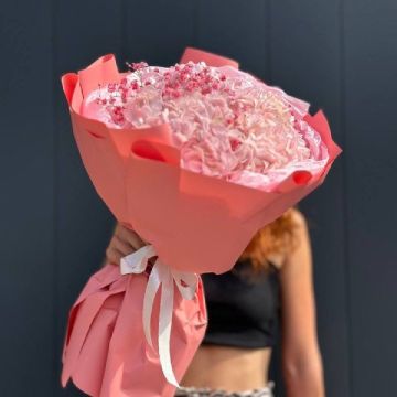 Букет из 3х гортензий с гипсофилой