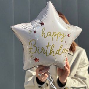 Фольгированный шар "Happy Birthday" (45см)